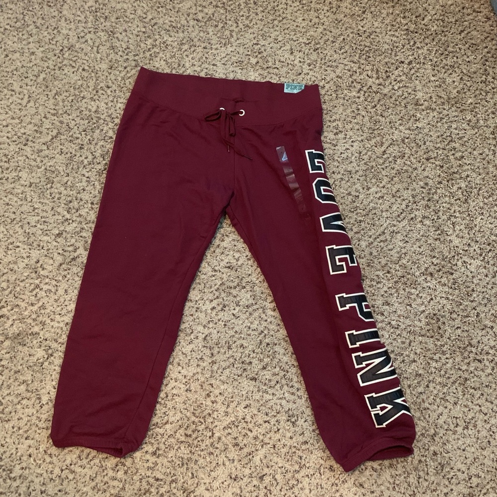 PINK Maroon Capri Sweats